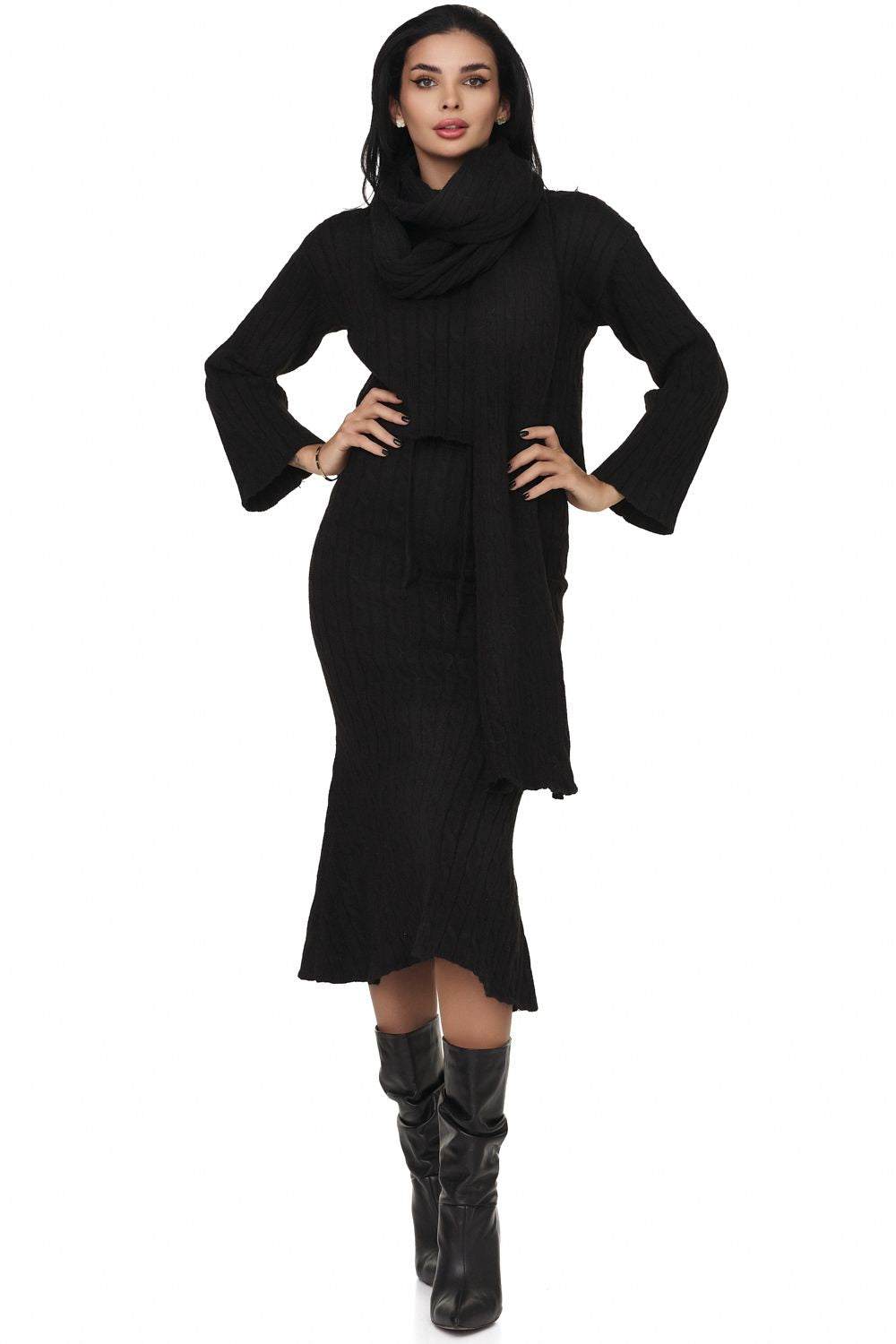 Черен ежедневен дамски костюм Hezia Bogas