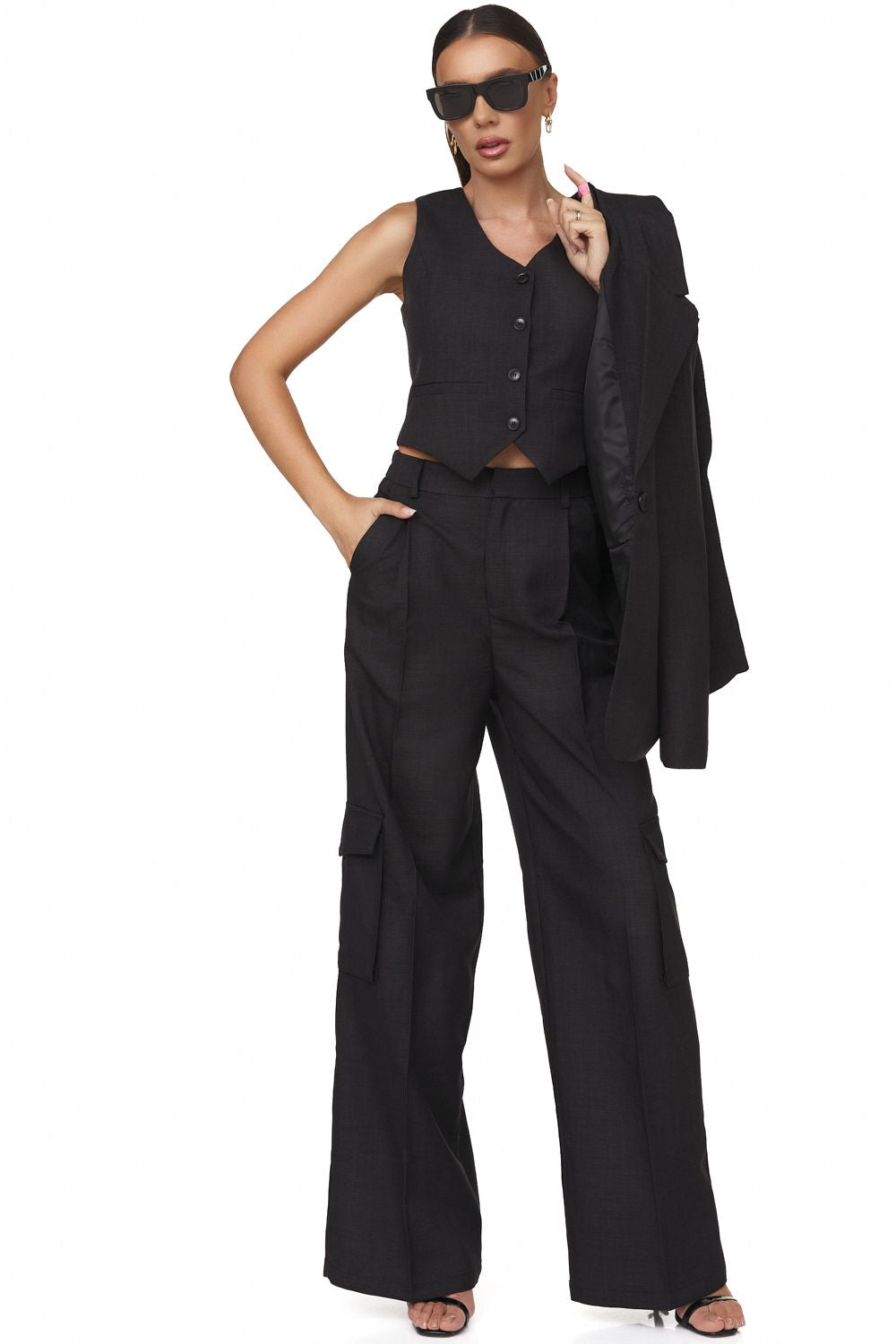 Елегантен черен дамски костюм Yelia Bogas