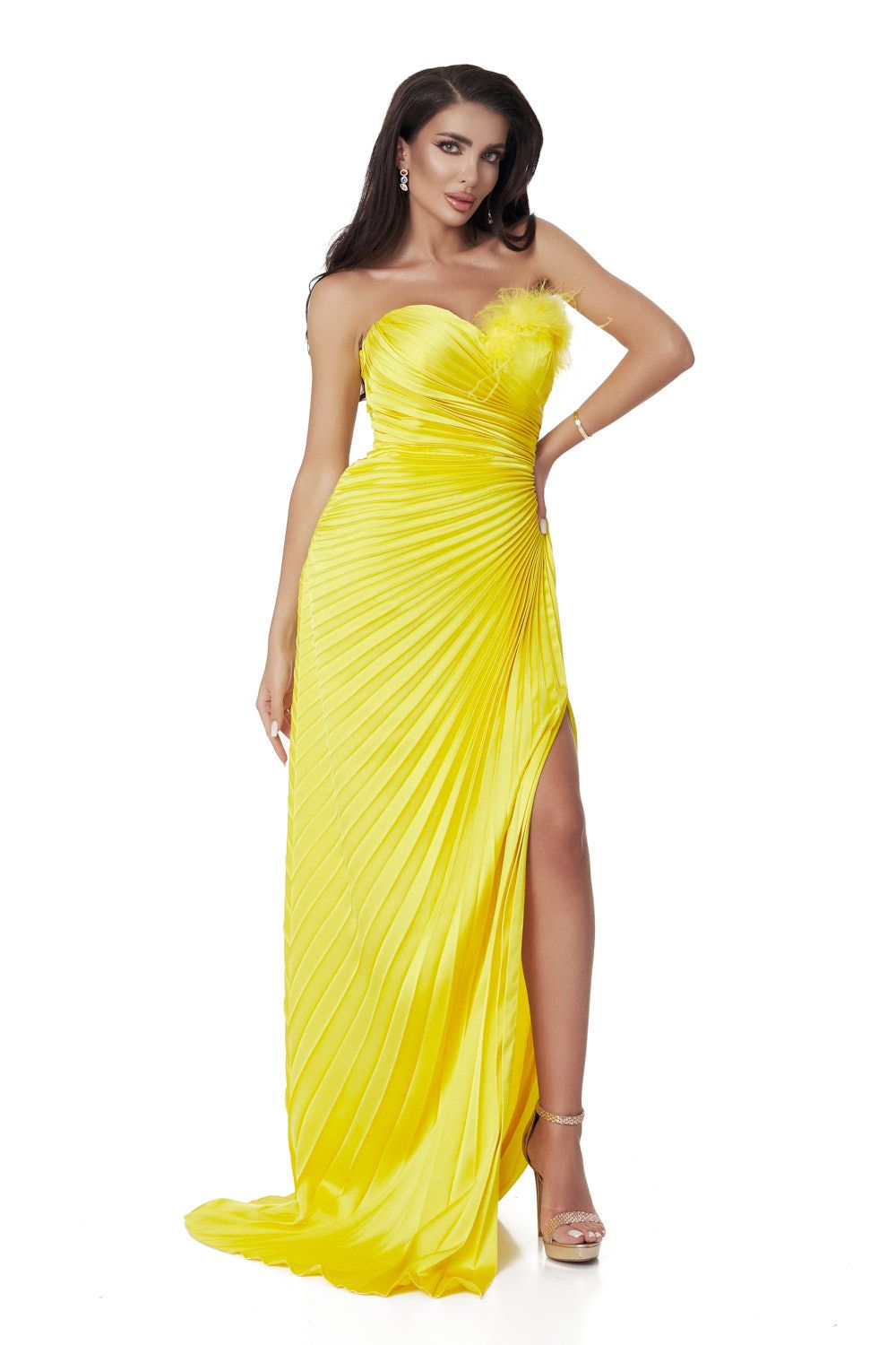 Дълга жълта дамска рокля Eleftheria Bogas