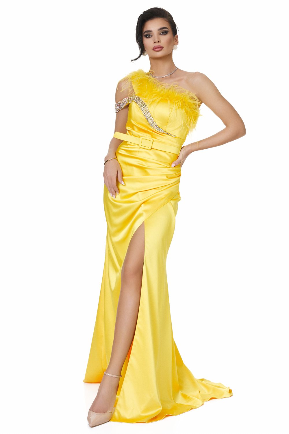 Дамска дълга жълта рокля Vomisla Bogas