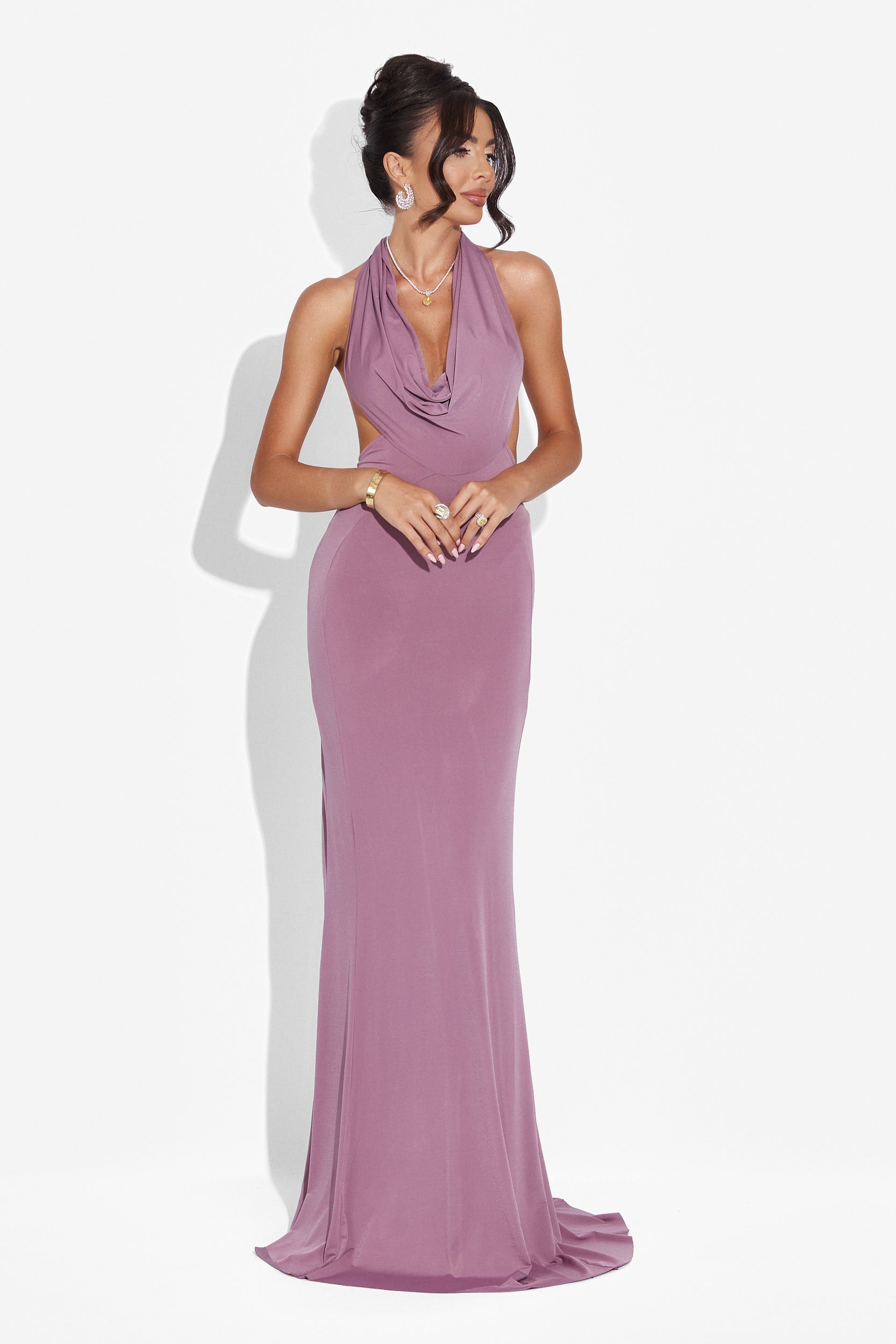 Дълга лилава рокля за жени Linela Bogas
