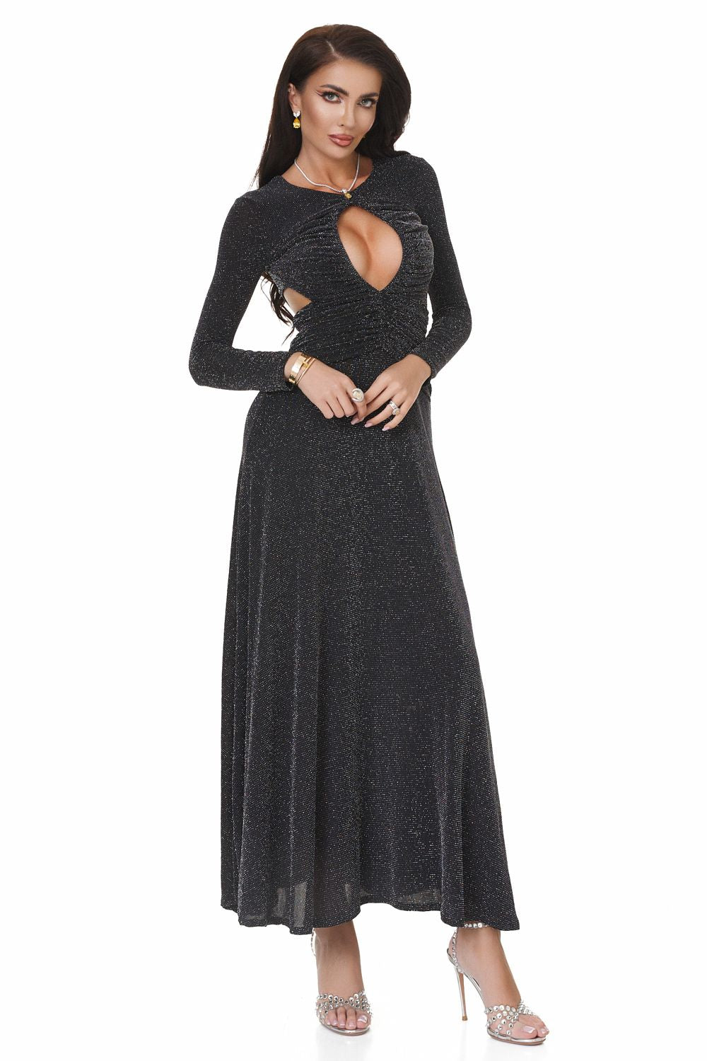 Дамска дълга черна рокля Lerisy Bogas