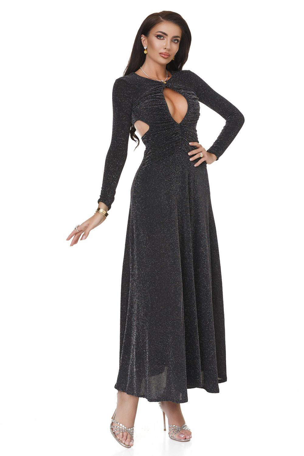 Дамска дълга черна рокля Lerisy Bogas