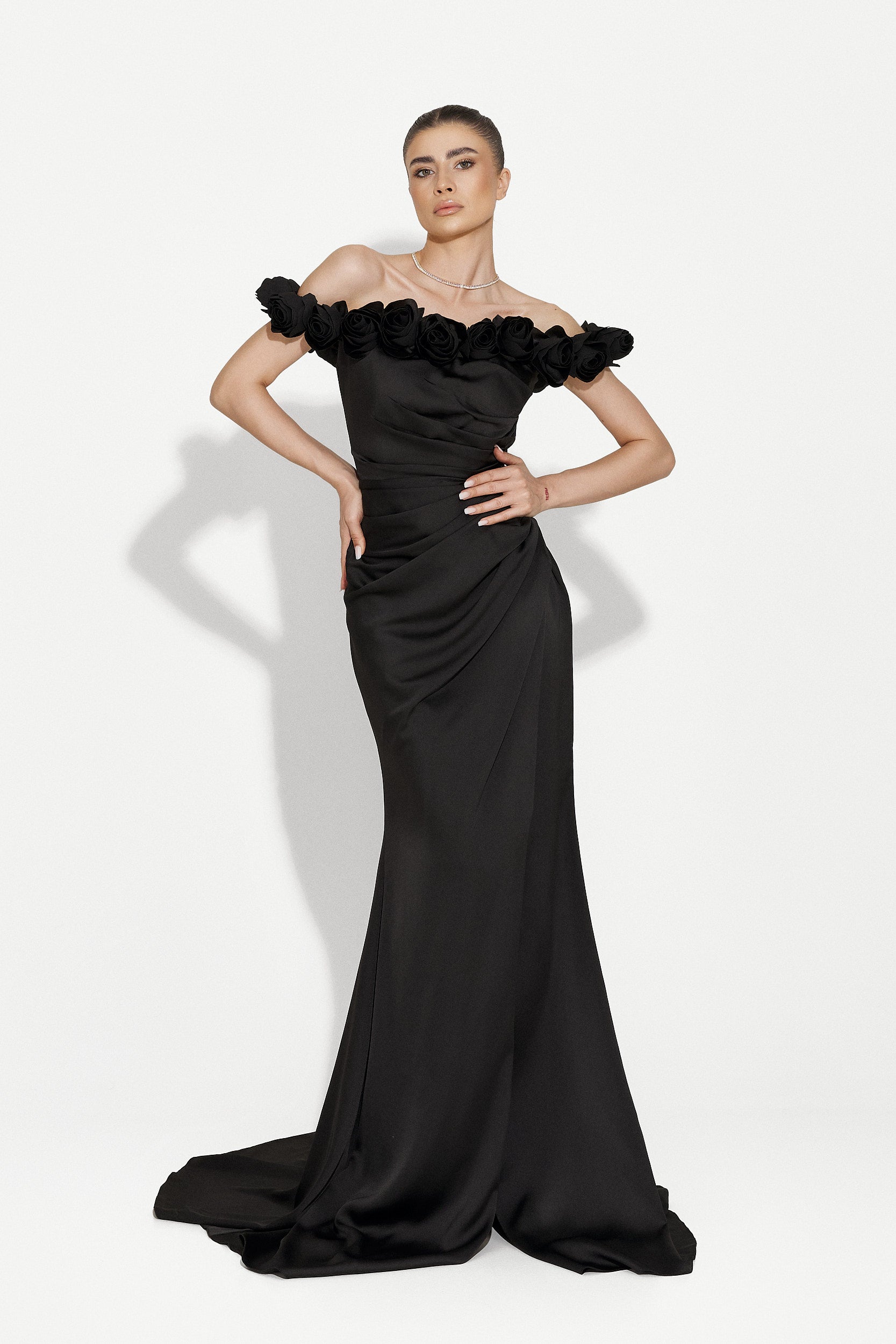 Дълга черна дамска рокля Rafaela Bogas