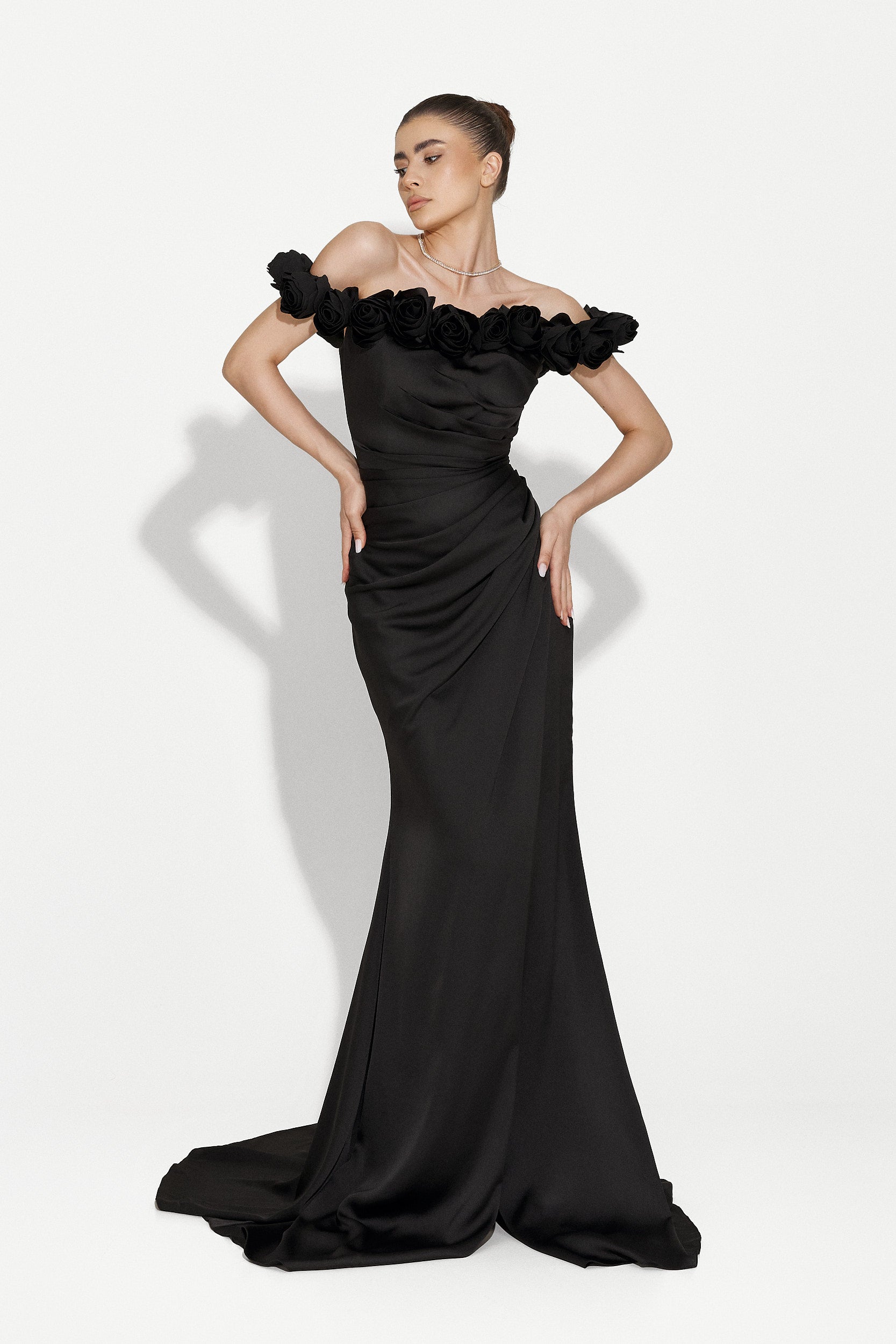 Дълга черна дамска рокля Rafaela Bogas