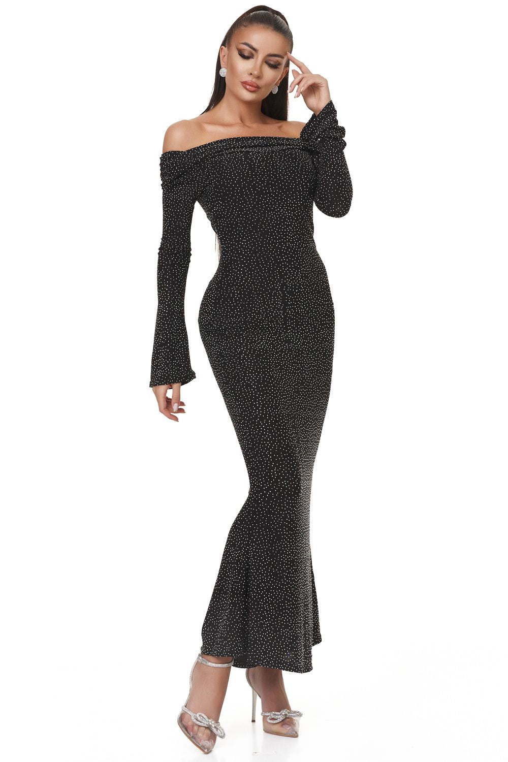 Serevi Bogas дълга черна рокля за жени