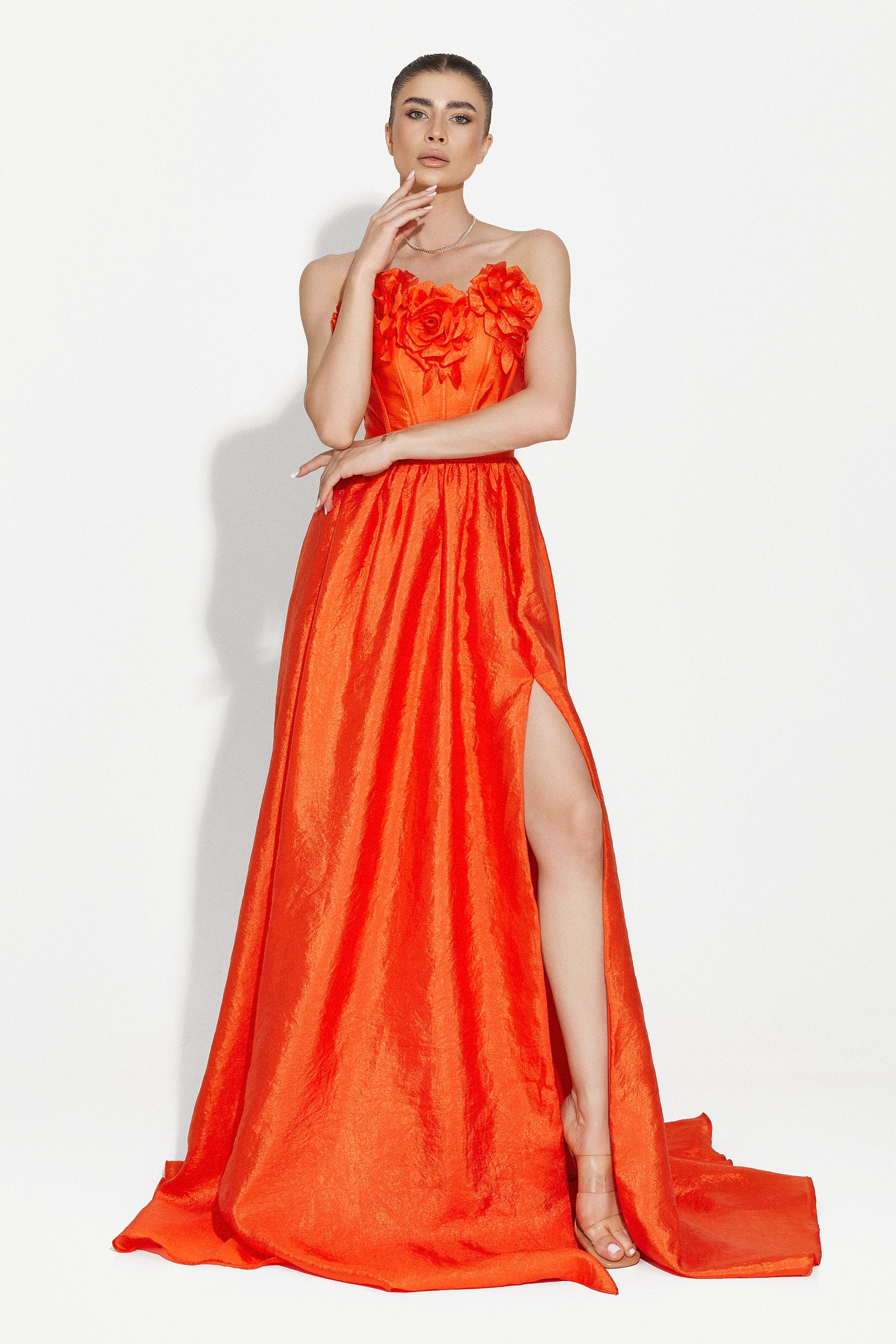 Дълга оранжева дамска рокля Ayana Bogas