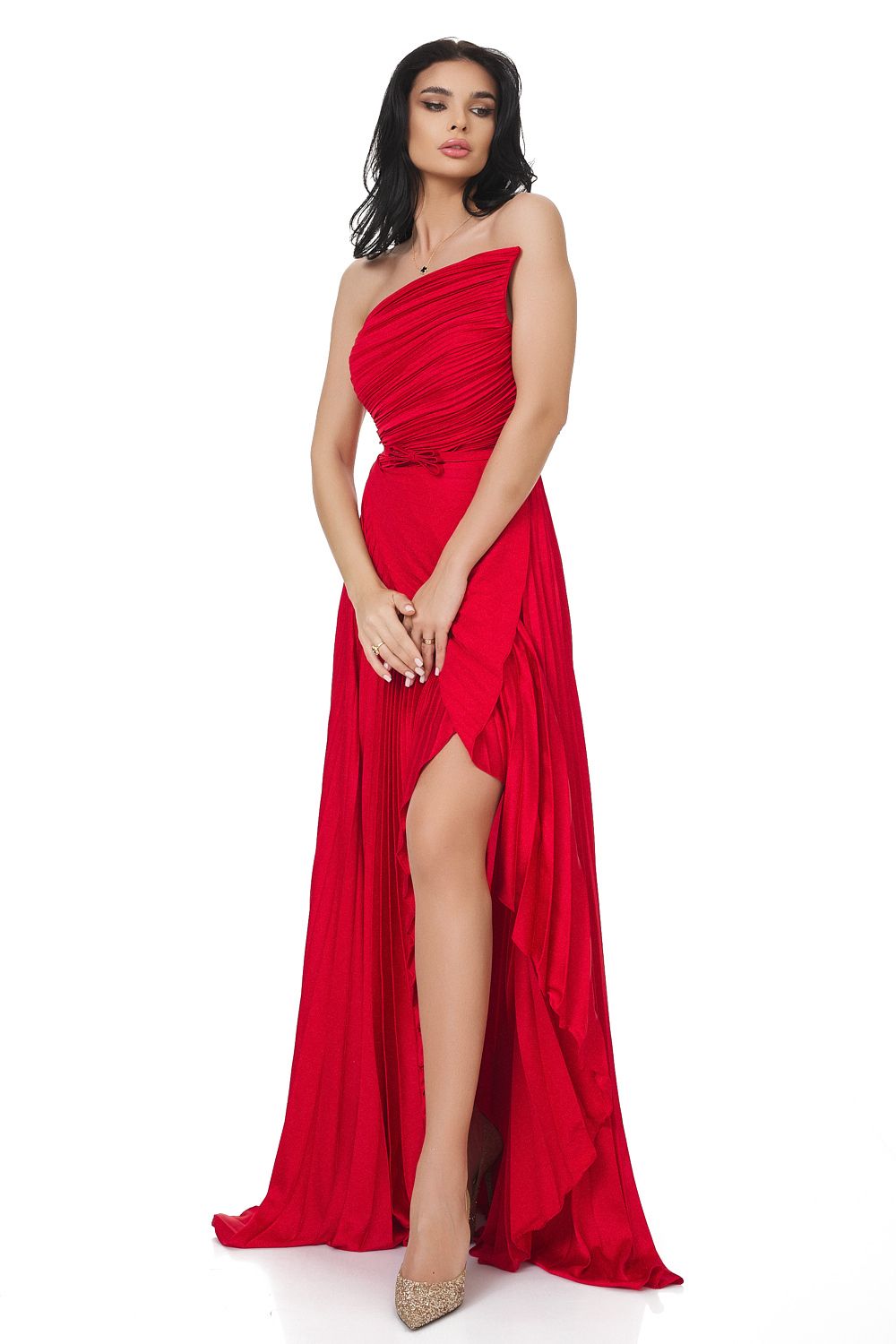 Дълга червена дамска рокля Miek Bogas