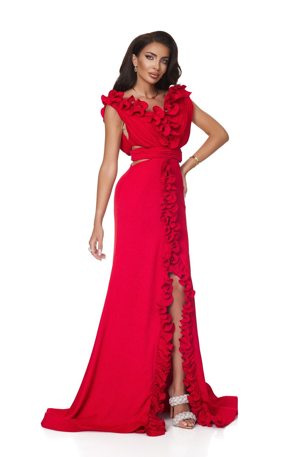 Дамска дълга червена рокля Zapissa Bogas