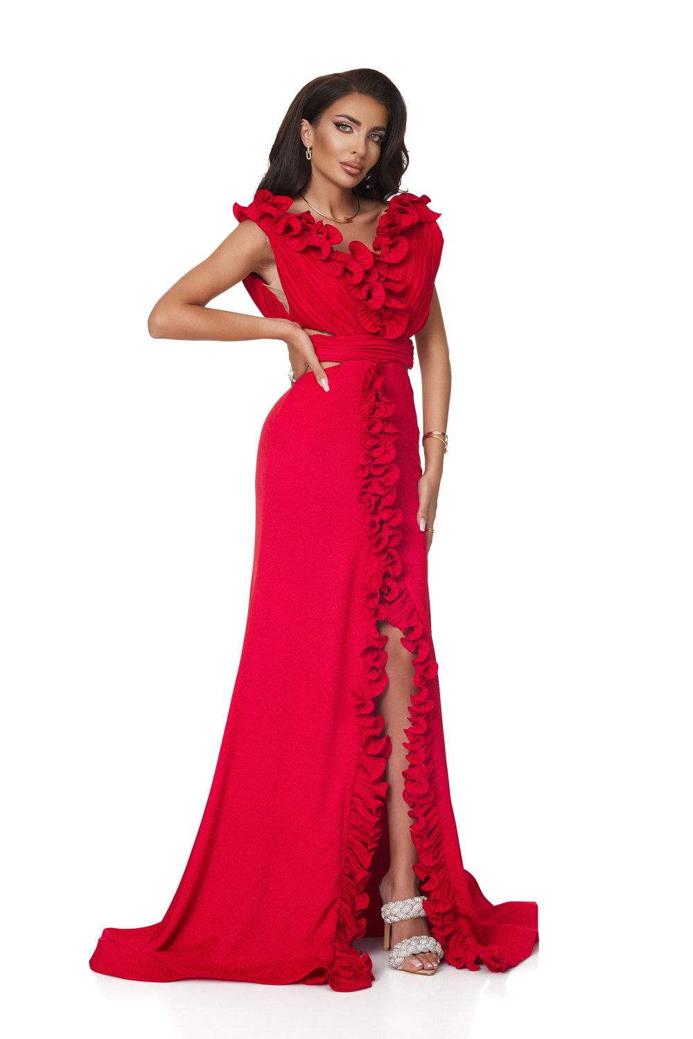 Дамска дълга червена рокля Zapissa Bogas