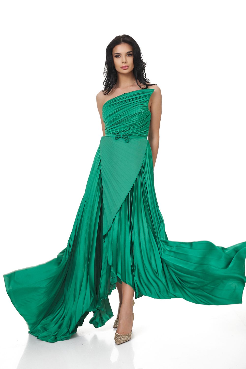 Дълга зелена дамска рокля Miek Bogas