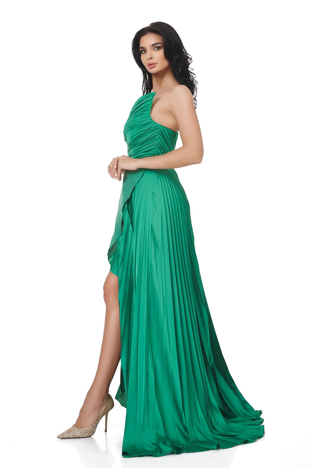 Дълга зелена дамска рокля Miek Bogas