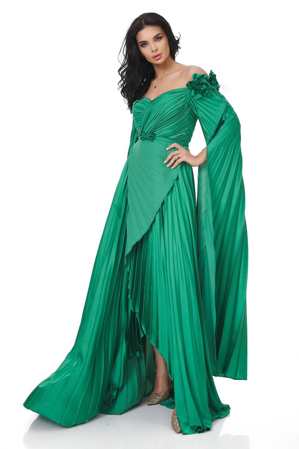 Дълга зелена дамска рокля Miesje Bogas
