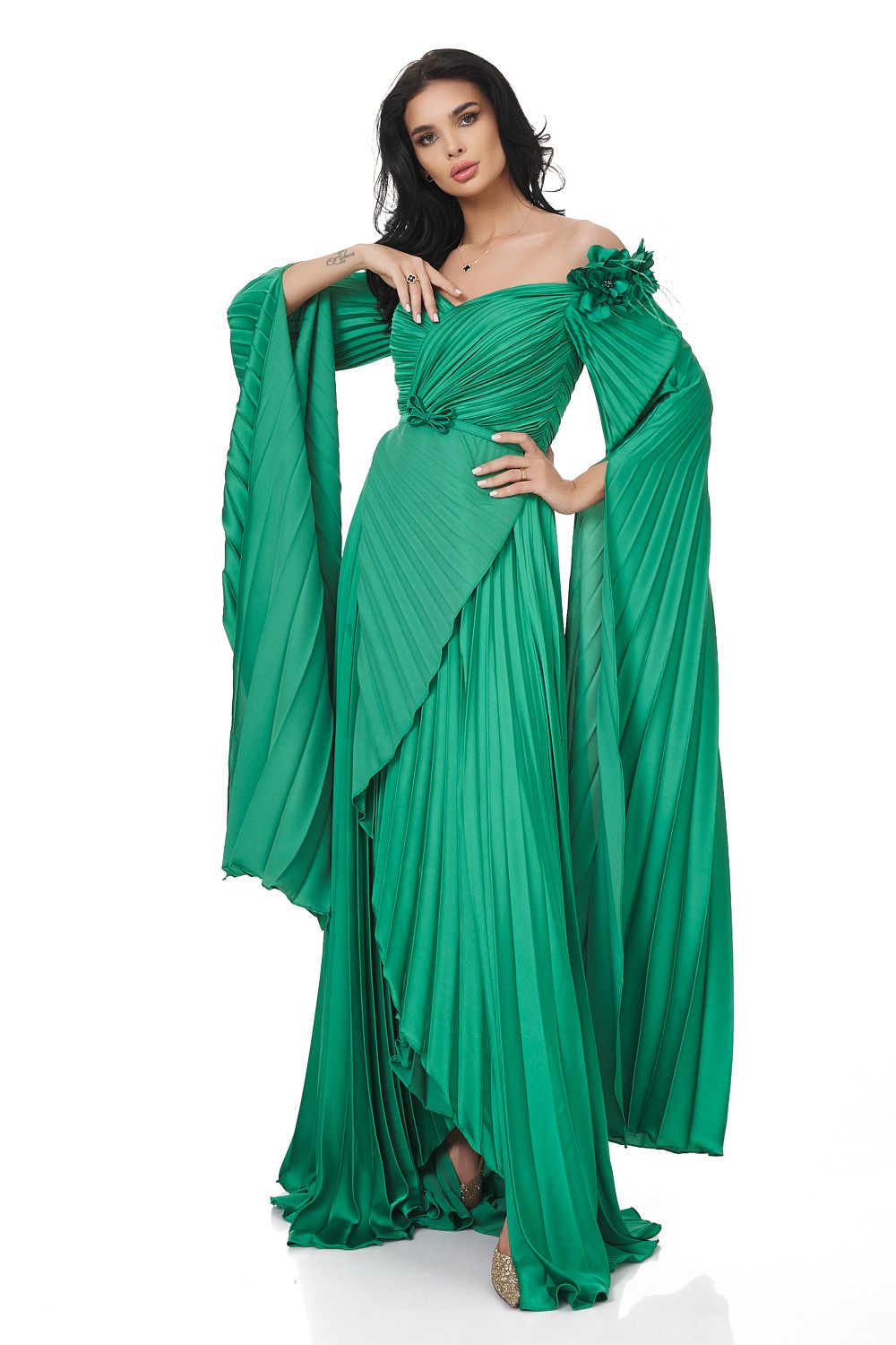 Дълга зелена дамска рокля Miesje Bogas
