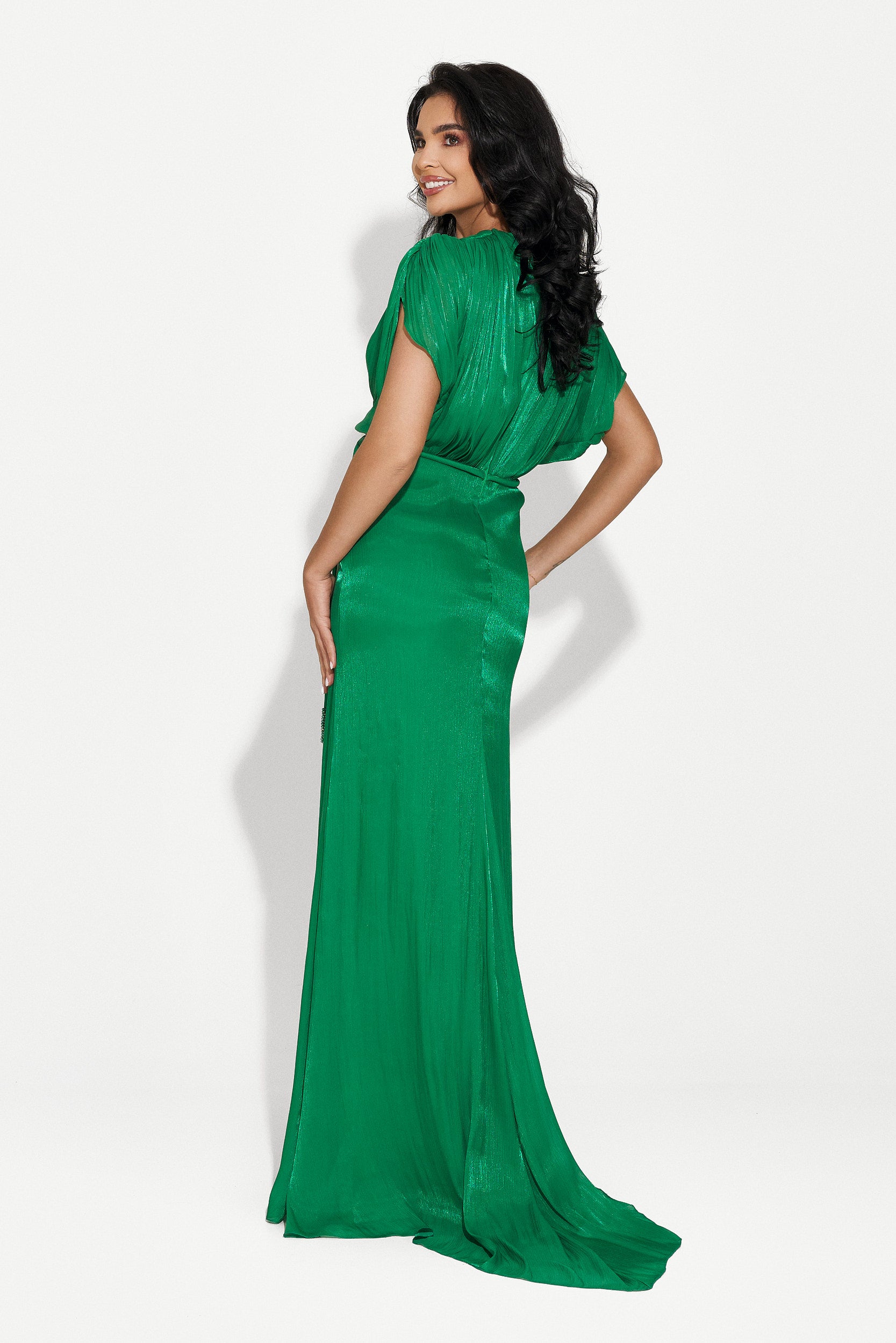 Дамска дълга зелена рокля Safira Bogas