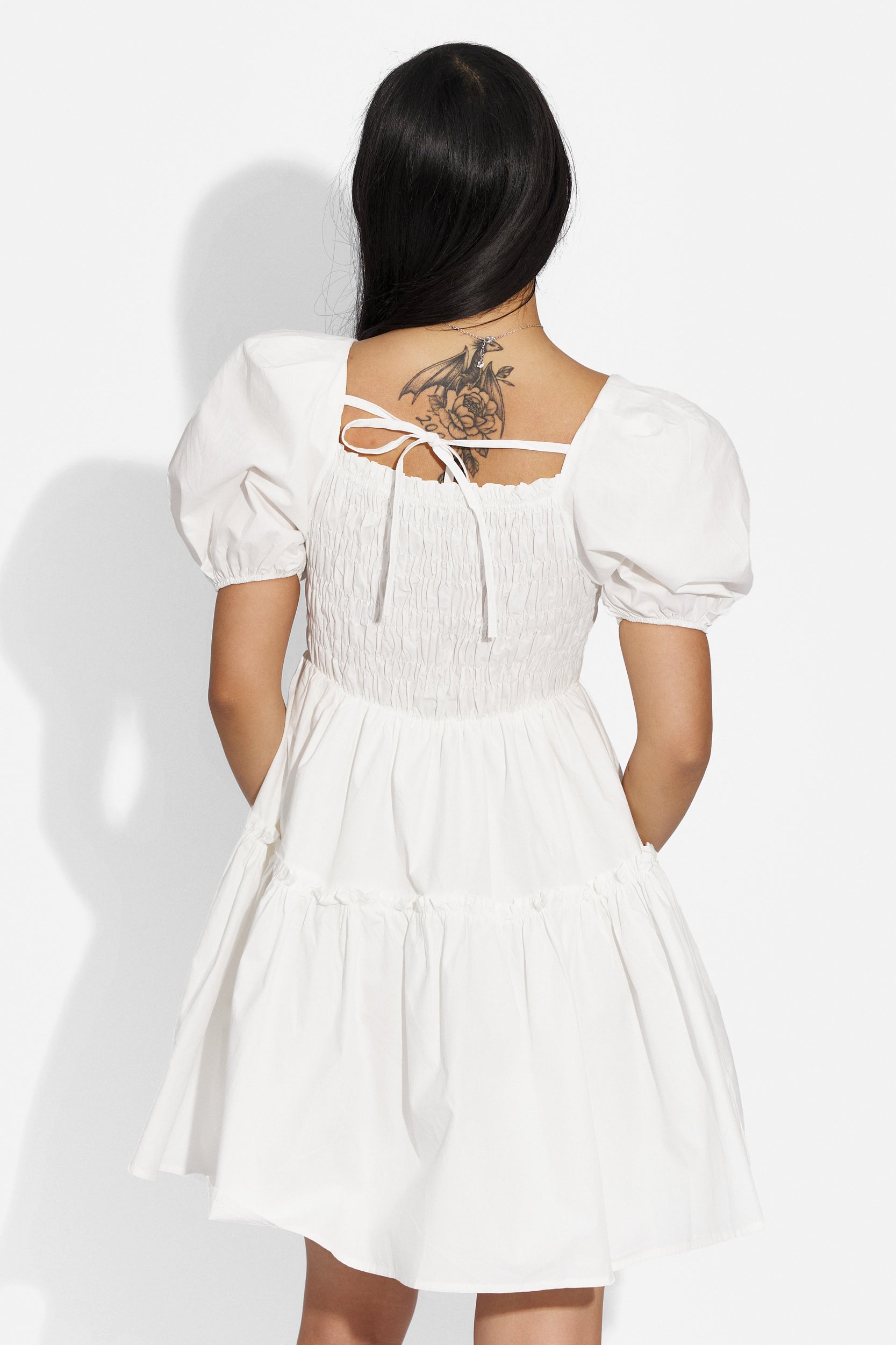Дамска къса бяла рокля Maceira Bogas