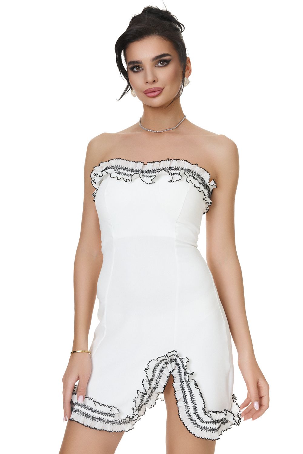 Дамска къса бяла рокля Simenisa Bogas