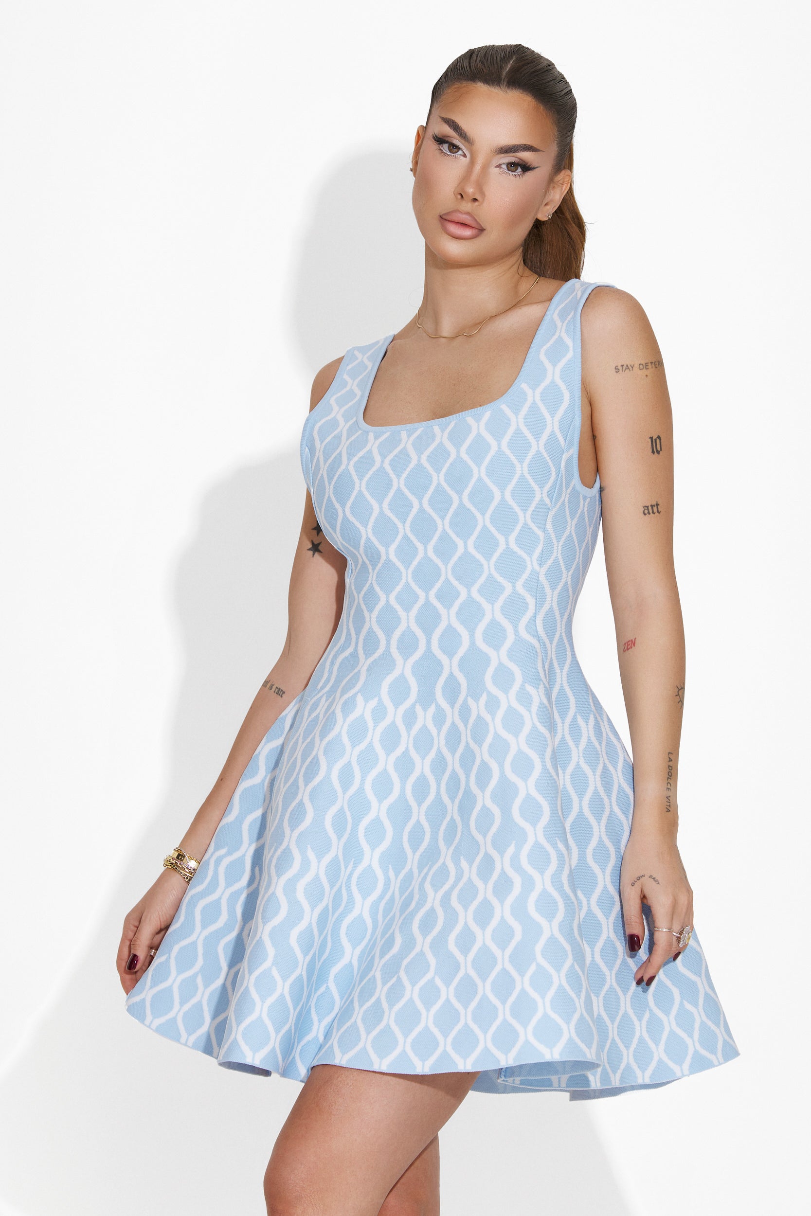 Rochie dama scurta eleganta bleu Shirma Bogas