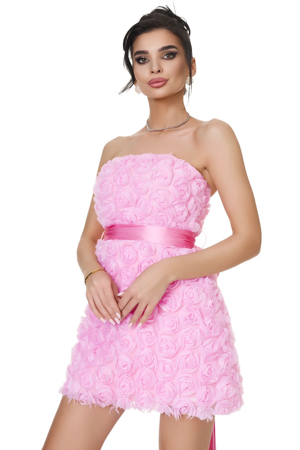 Дамска къса розова рокля Prometita Bogas