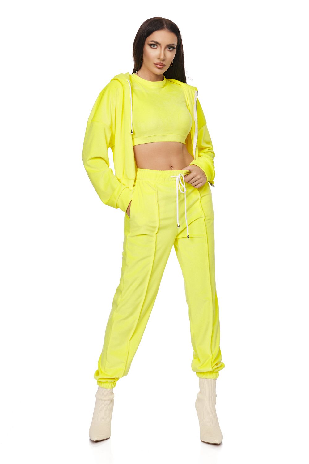 Дамски спортен костюм Melos Bogas в жълт цвят