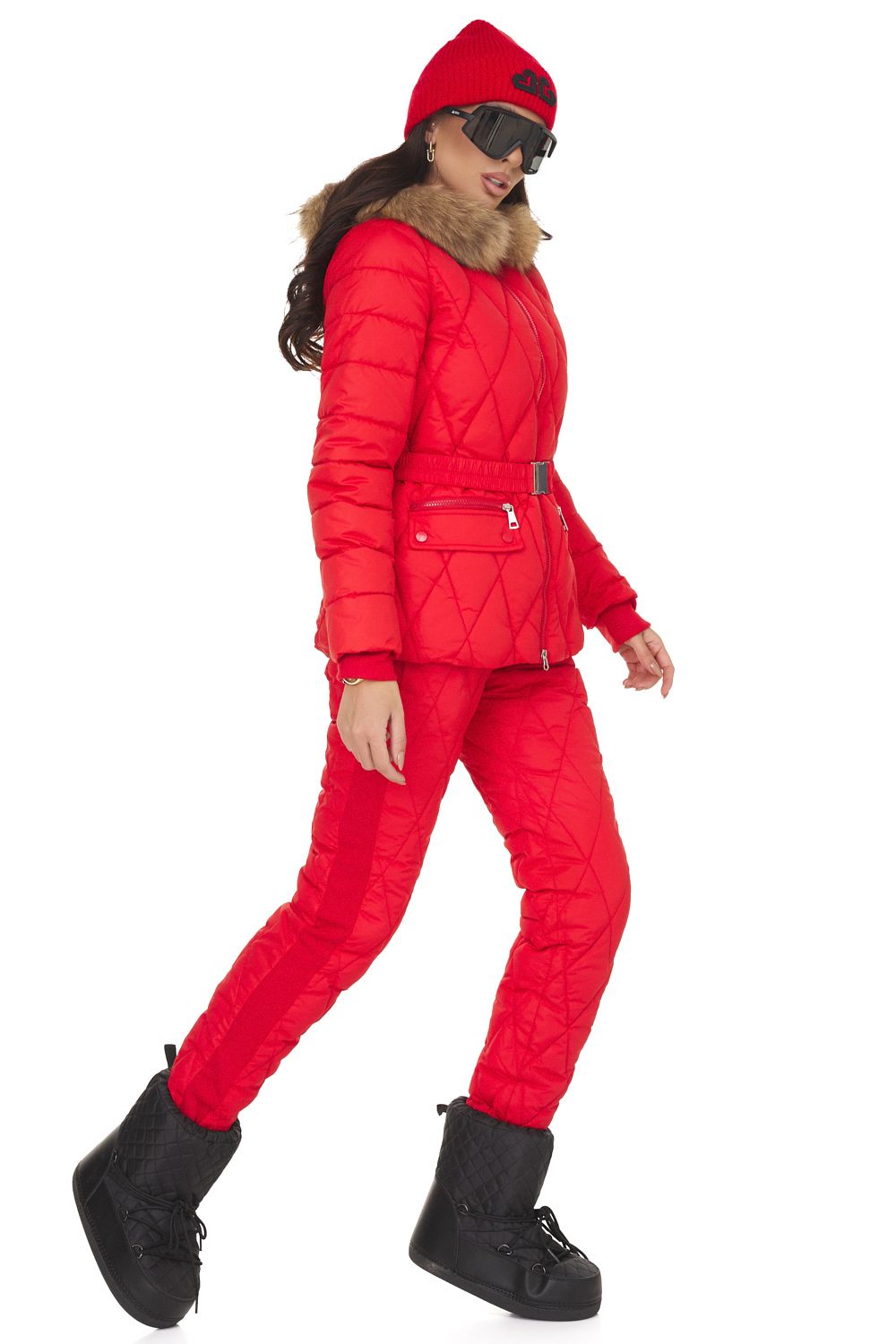 Червен дамски зимен костюм Zemidea Bogas